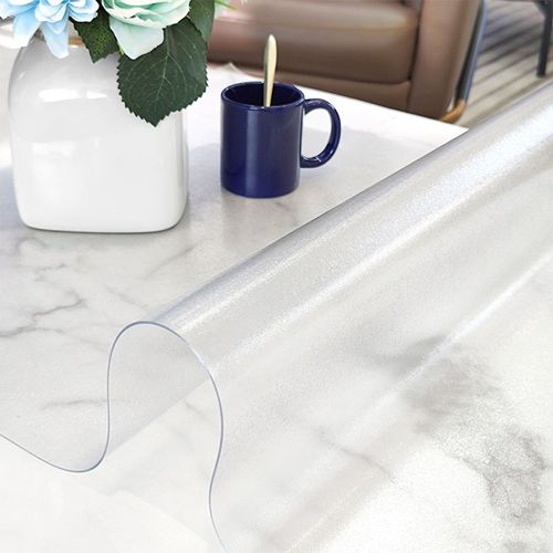 Transparent crystal plate, soft glass tablecloth, high-grade waterproof, oil-proof and stain-resistant tablecloth, desk mat (100×140cm)
