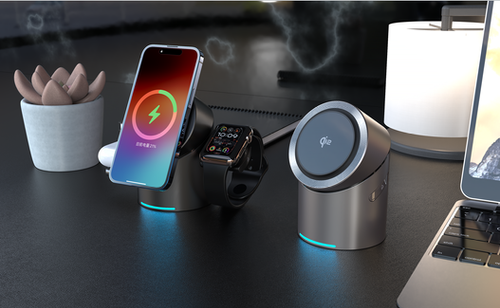 Limited-time offer!MagSafe magnetic three - in - one wireless charger, a fast - charging stand for mobile phones. It can rotate and serves as a desktop charging station