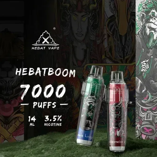 HEBAT BOOM Type-C充電 多口味選擇 拋棄式小煙 7000口 14ml