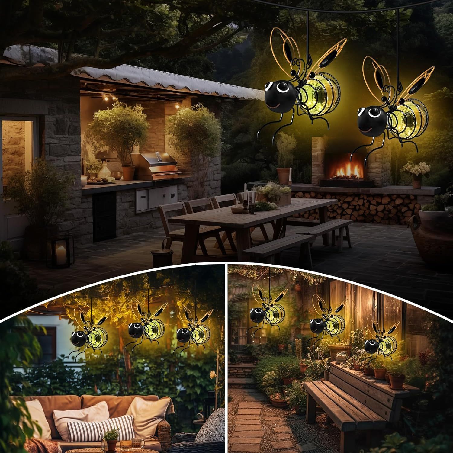 🐝Outdoor Hanging Solar Bee Light - Perfect Gift For Plant Lovers Moms Or Literally Anyone Who Smiles❤️