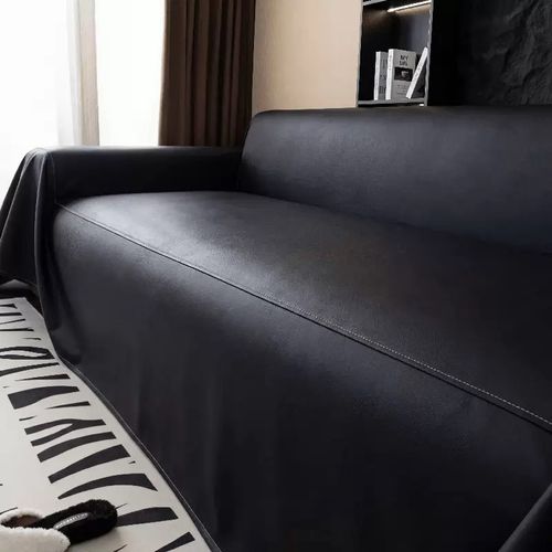 Non-slip faux leather sofa cover