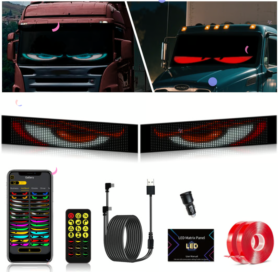 😈 Halloween Spooktacular Deal Alert! 🎃 Devil Eyes LED Sign: App - Controlled, Animated for Car Truck Windshields