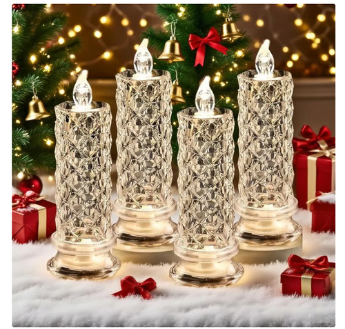 🎁LED Crystal Candle Lights- Romantic Tabletop Night Lights
