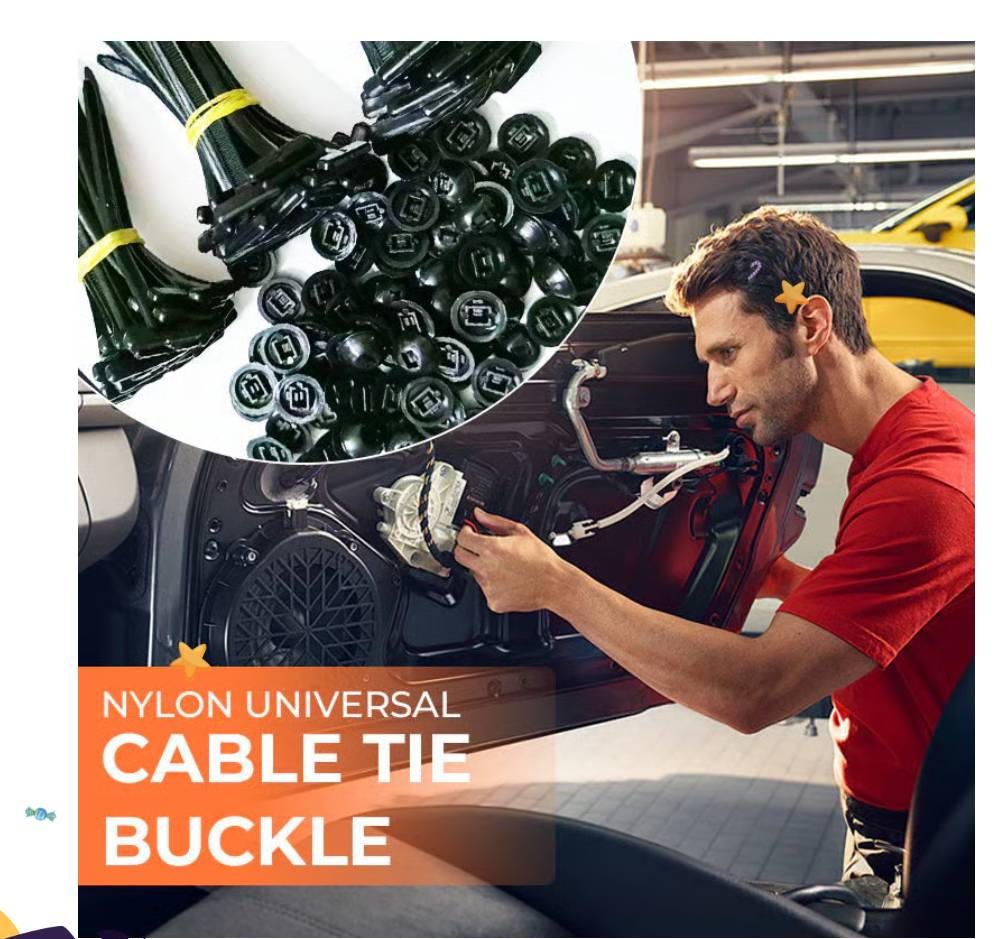 BIG DISCOUNT !!! Buy 1 Get 4 !!! (1 set 100 PCS)🔥🔥Most Customers Purchase🎁 NYLON UNIVERSAL CABLE TIE BUCKLE