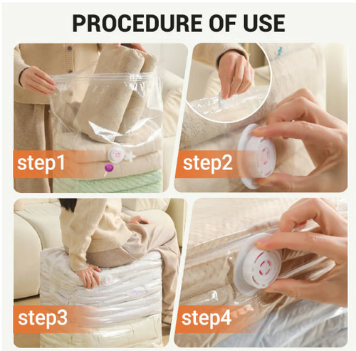 (Extra Large +8 Pack) No need to vacuum! Three-dimensional vacuum compression bag, make clothes and quilts 75% thinner, moisture-proof and space-saving in one step~