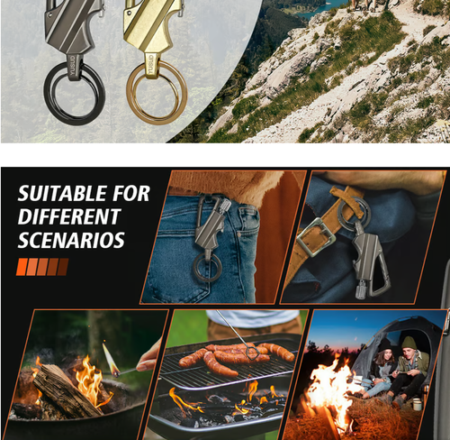 Permanent Match Infinity Lighter with Multitool Keychain Bottle Opener