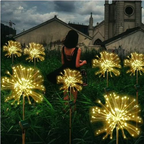 Vodotěsné solární zahradní světlo s ohňostrojem Buy one get one free