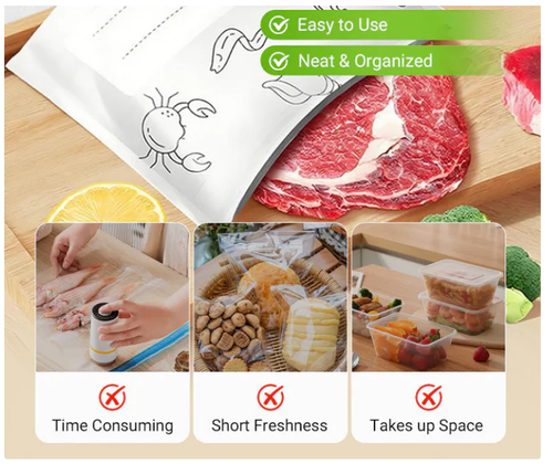 (Limited time offer in Kenya! 60 large, medium and small plastic bags in total) Can be used in the kitchen or outdoors, say goodbye to food spoilage!