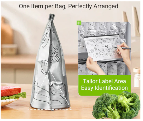 (Limited time offer in Kenya! 60 large, medium and small plastic bags in total) Can be used in the kitchen or outdoors, say goodbye to food spoilage!