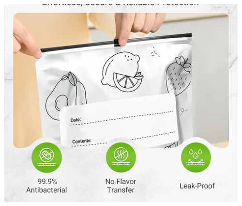 (Limited time offer in Kenya! 60 large, medium and small plastic bags in total) Can be used in the kitchen or outdoors, say goodbye to food spoilage!