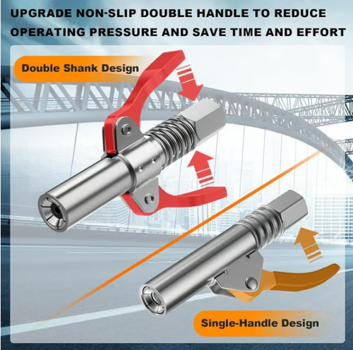 🔥2025 New Arrival🔥Leaking-proof Grease Tools Coupler, 12000PSI High Pressure Lubricating Oil Nozzle Accessory Compatible with 0.32 Cm Npt Lubricating Oil Nozzle