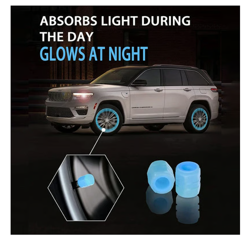 💥LAST DAY SALE 49% OFF💥Tire Valve Cap Set (4 PCS Set),Universal Bicycle Stem Covers, Waterproof Luminous Car Tire Valve Caps