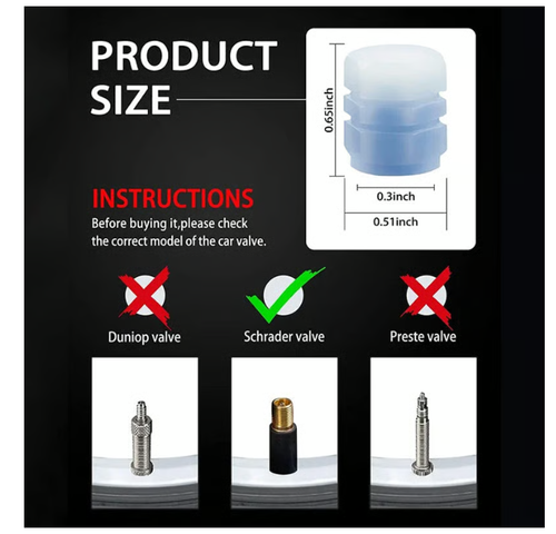 💥LAST DAY SALE 49% OFF💥Tire Valve Cap Set (4 PCS Set),Universal Bicycle Stem Covers, Waterproof Luminous Car Tire Valve Caps