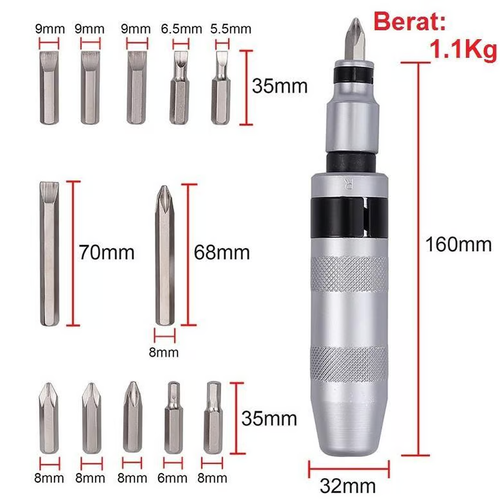 🔧 13PCS Heavy-Duty Impact Driver Set – CR-V Steel | Anti-Rust | Professional Grade