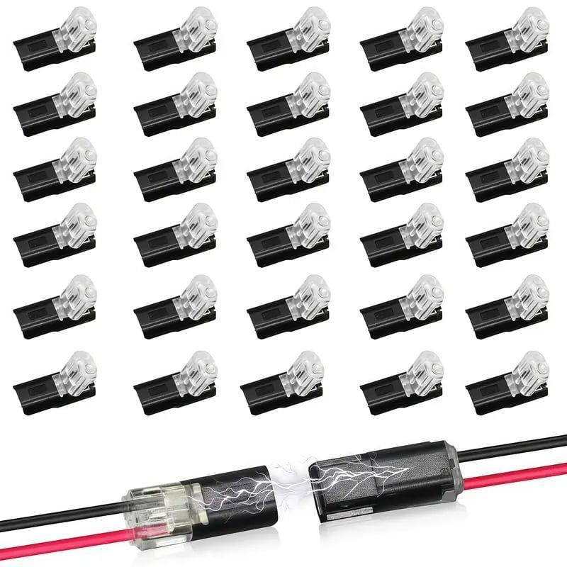 BUY 1 GET 50 !!! 🔥LAST DAY 49% OFF - Double-Wire Plug-in Connector Led Light Strip Connectors 2 Pin