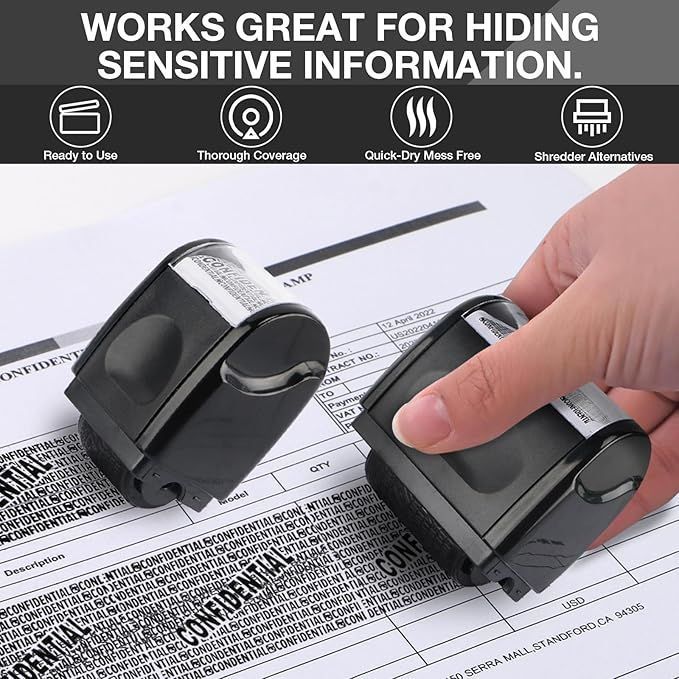 🔥🔥SALE 49% OFF！！-Privacy Protection Security Roller Stamp — Address & Billing Info Blocker, Home & Office Mailing Essentials 100m Long-Lasting Roll