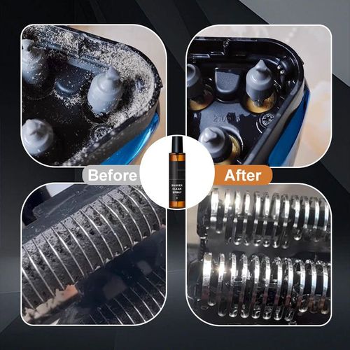 Shaving brush cleaning spray