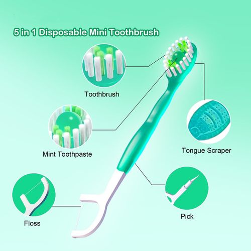 5-in-1 Toothbrush withToothpaste & Floss