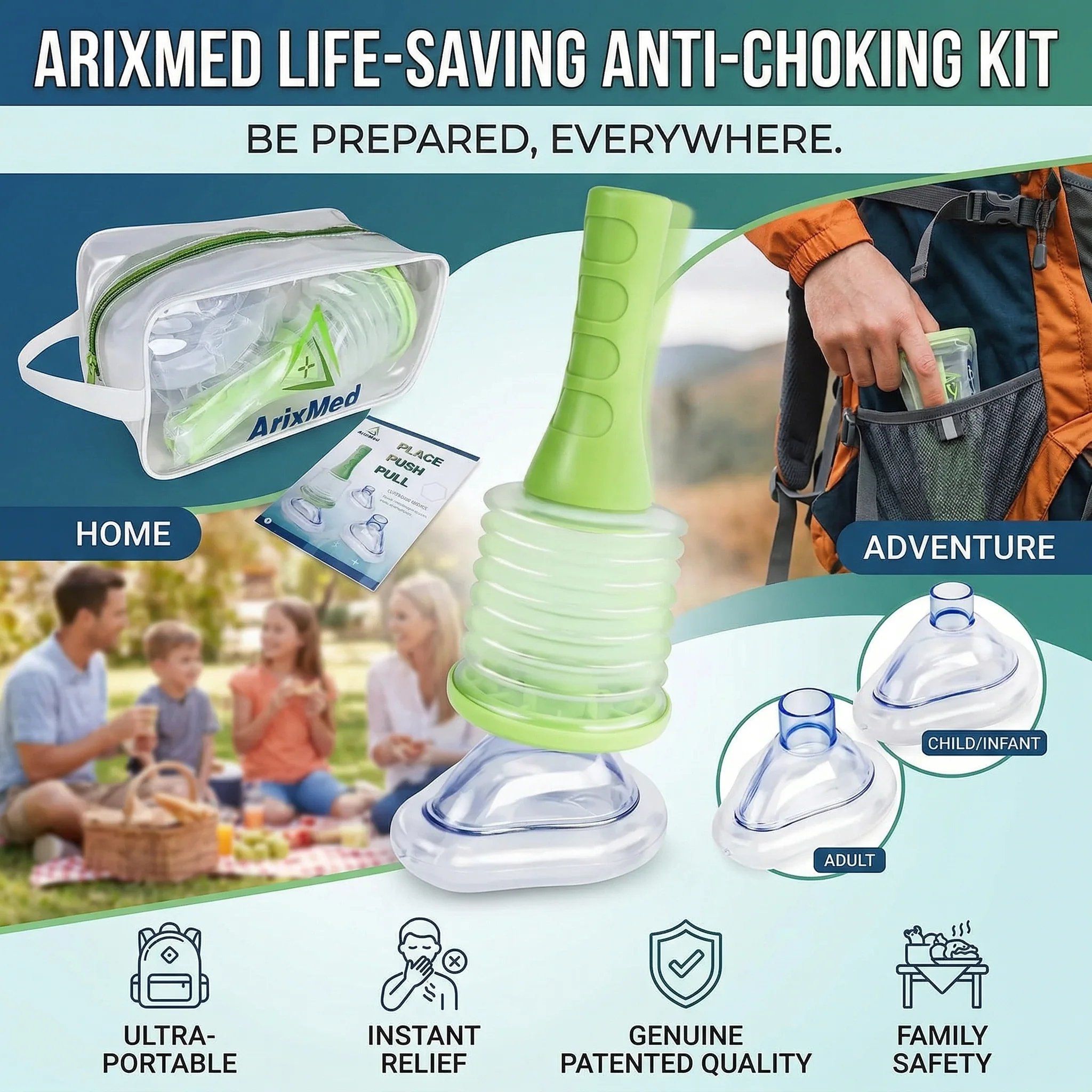 🔥LAST DAY 50% OFF - Ultimate 2-in-1 Outdoor Survival & Safety Pouch -professional-grade Anti-Choking device