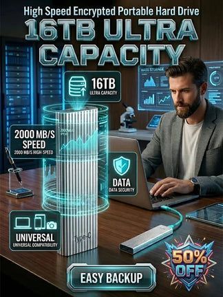 🏆Flash Sale⚡ 50K+ SOLD! Almost Gone-🔥16TB Large-Capacity Type-C Portable Mini SSD