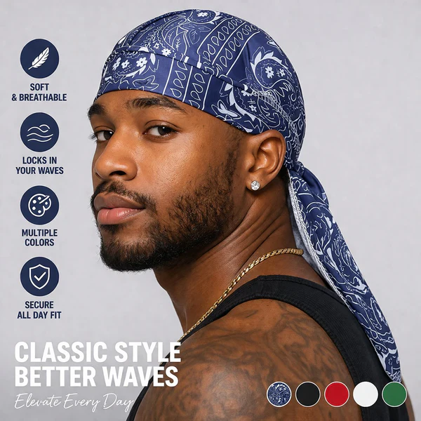 🧢Paisley Cooling Headscarf Cap（1 set 3pcs-Blue . Black . white）