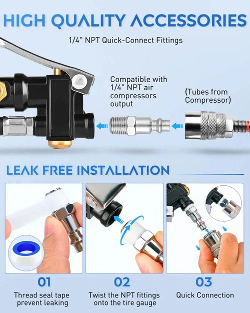 Digital tire inflator with pressure gauge