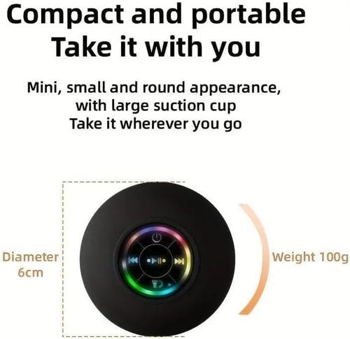 USB Rechargeable Waterproof Speaker with LED Light