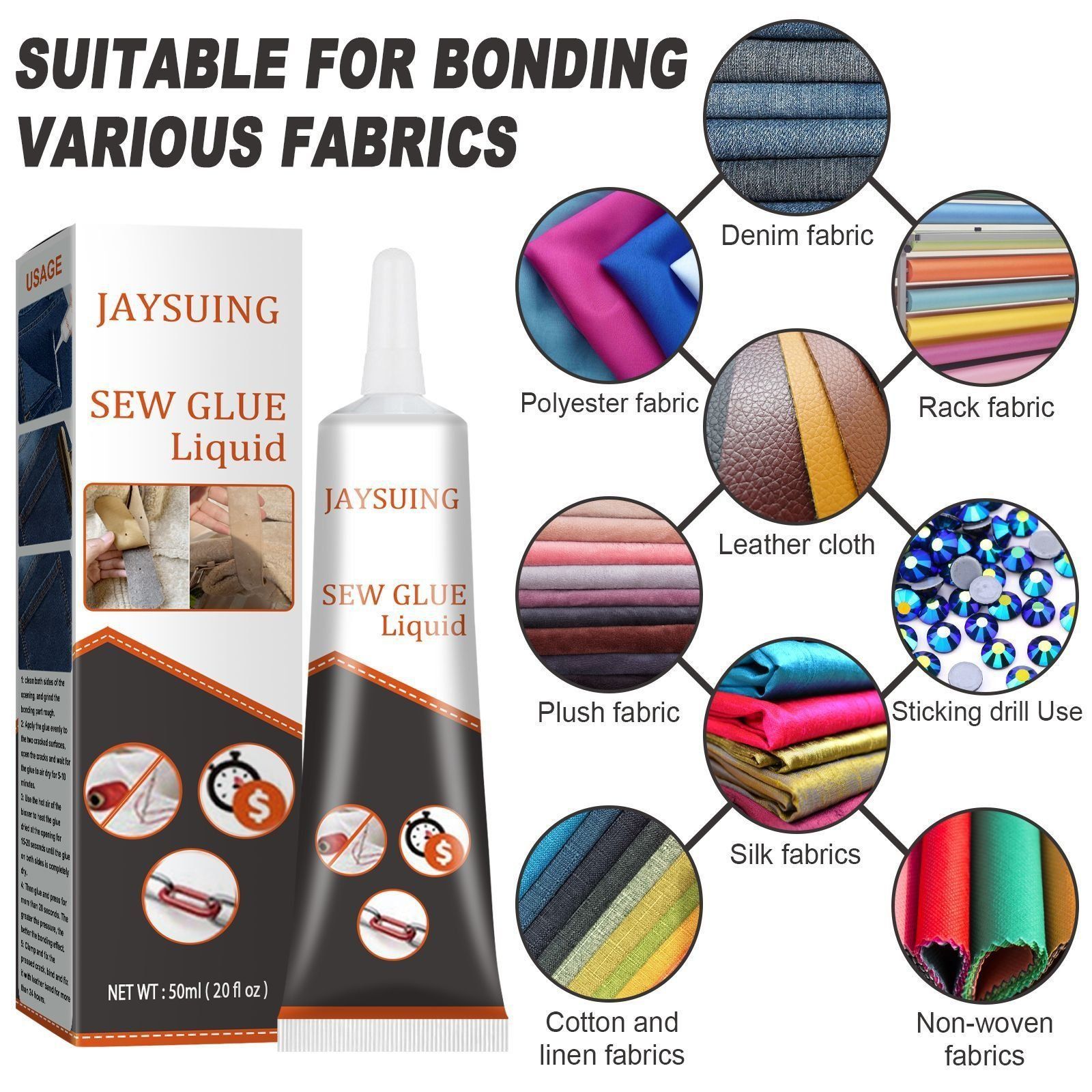BUY 1 GET 2 !!! 🔥Hot Sale🔥Cloth Repair Sew Glue(1 set 50ml)