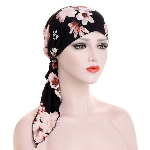 👒 LIMITED-TIME 50% OFF! ✨ Women's Floral Print Pre-Tied Head Scarf Turban – Soft, Elastic, Versatile 🌸