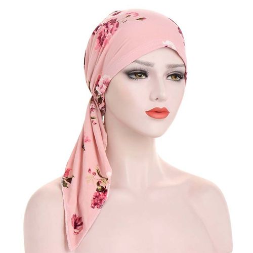 👒 LIMITED-TIME 50% OFF! ✨ Women's Floral Print Pre-Tied Head Scarf Turban – Soft, Elastic, Versatile 🌸