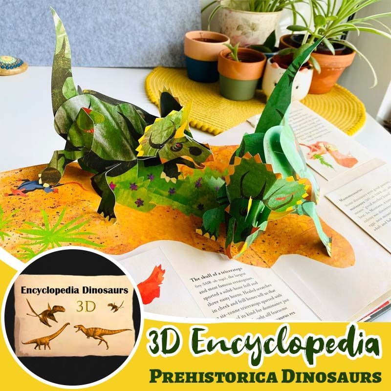 ⏰Historical Lowest Price: Save 49%-🦖3D Encyclopedia Prehistorica Dinosaurs📙HARDCOVER