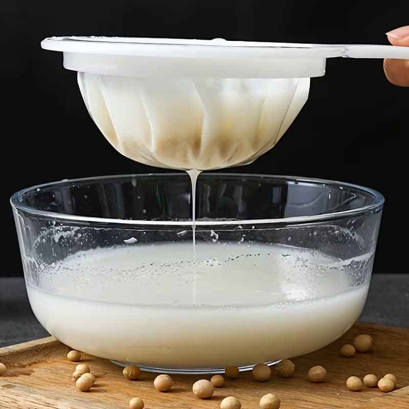 BUY 1 GET 3 !!! 🥣Ultra-Fine Mesh Strainer – with Handle, Fine Filter for Soy Milk, Juice & Blender, Pulp-Free