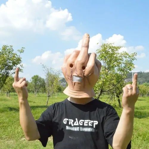 middle finger full head mask