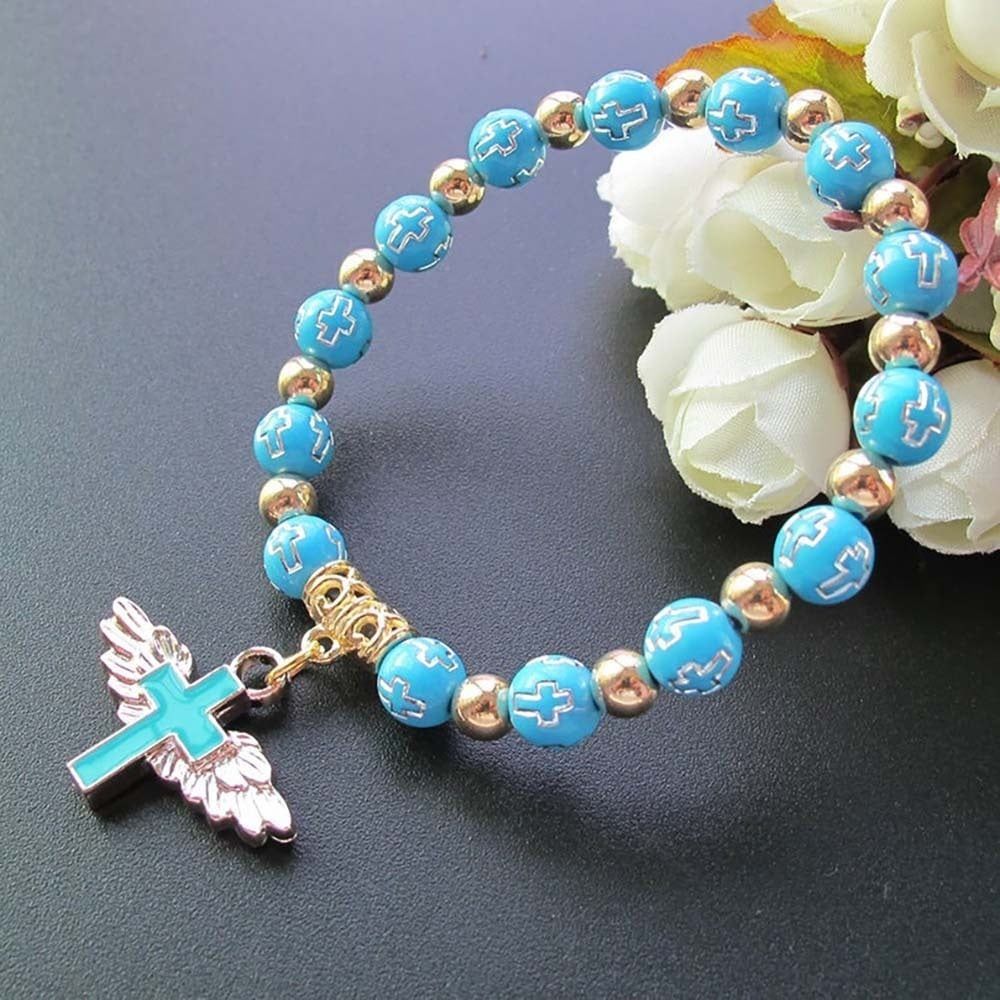 BUY 1 GET 2 !! 🎁 Hot Sale🎁🔥Angel Wing Cross Bracelet (WHITE +BLUE)
