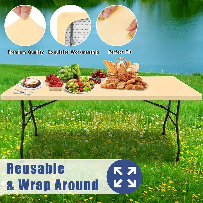🧶✨ Elastic Spandex Table Cover – Universal Rectangular & Square 📏