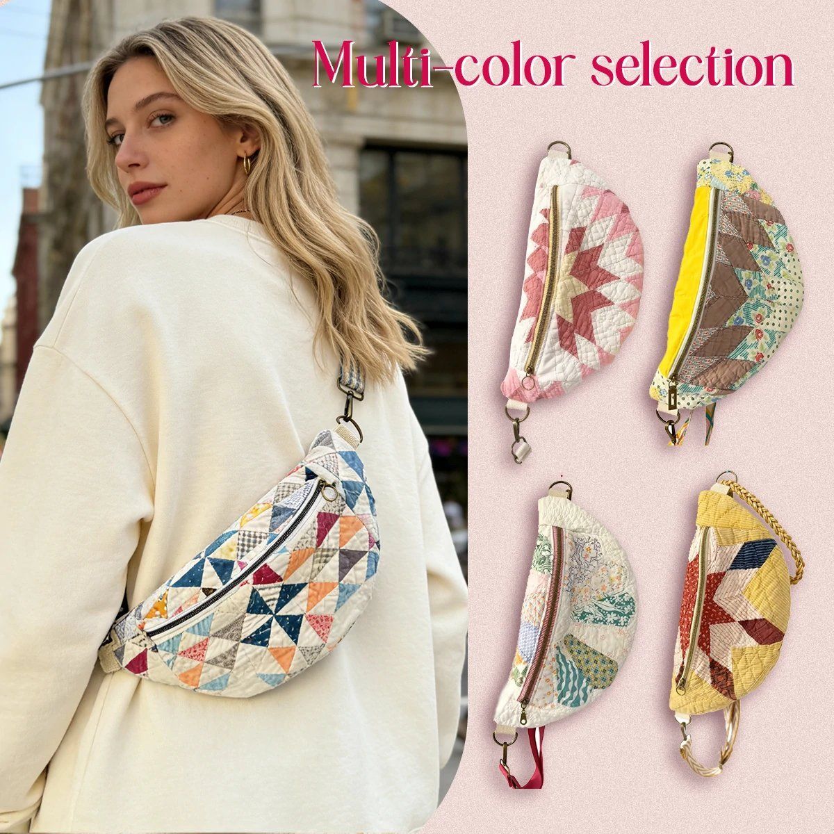 🔥🔥 Vintage-Inspired Patchwork Quilted Sling Bag
