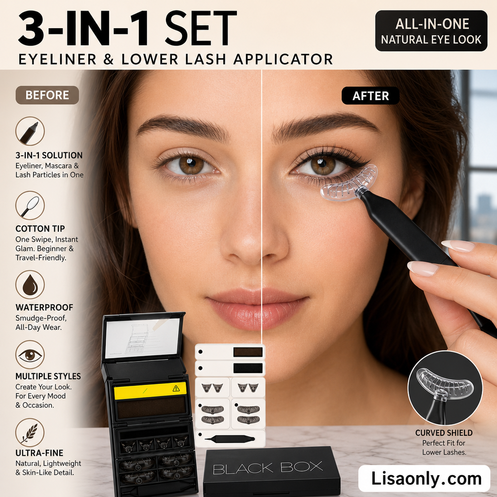 🥳2026 HOT SALE👁️✨3-in-1 Eye Makeup Stamp Box – Eyeliner, lower lash stamp & beauty mark pen. Waterproof & smudge-proof – perfect symmetrical eyes in seconds, zero skills needed! 🎨🖌️