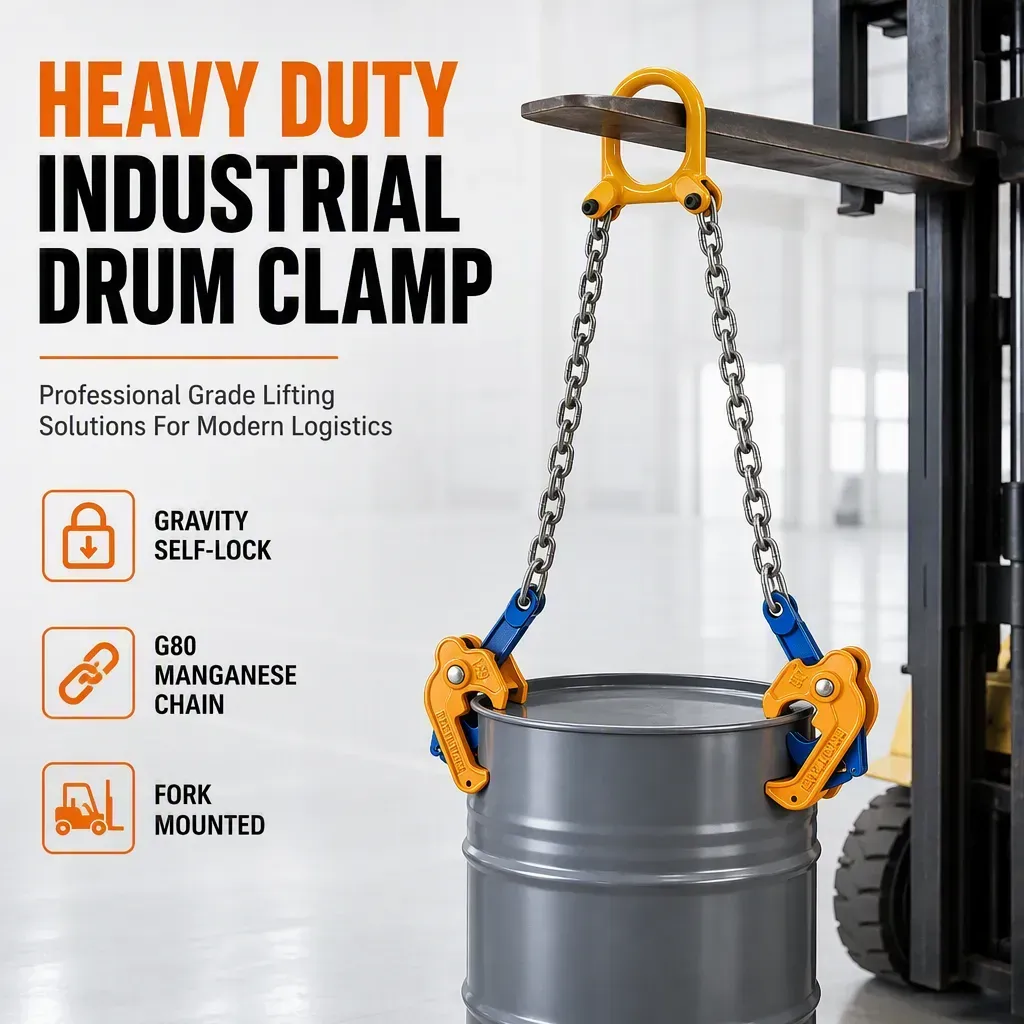 ⏳Time-Limited Special⏰Heavy Duty Oil Drum Lifting Clamp Forklift and Crane Drum Lifter for Steel Metal Drums Die Forged Drum Handling Tool