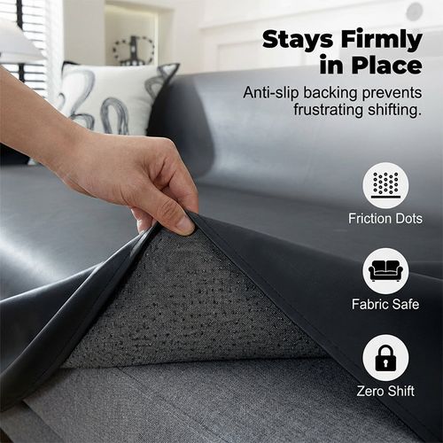 Non-slip faux leather sofa cover