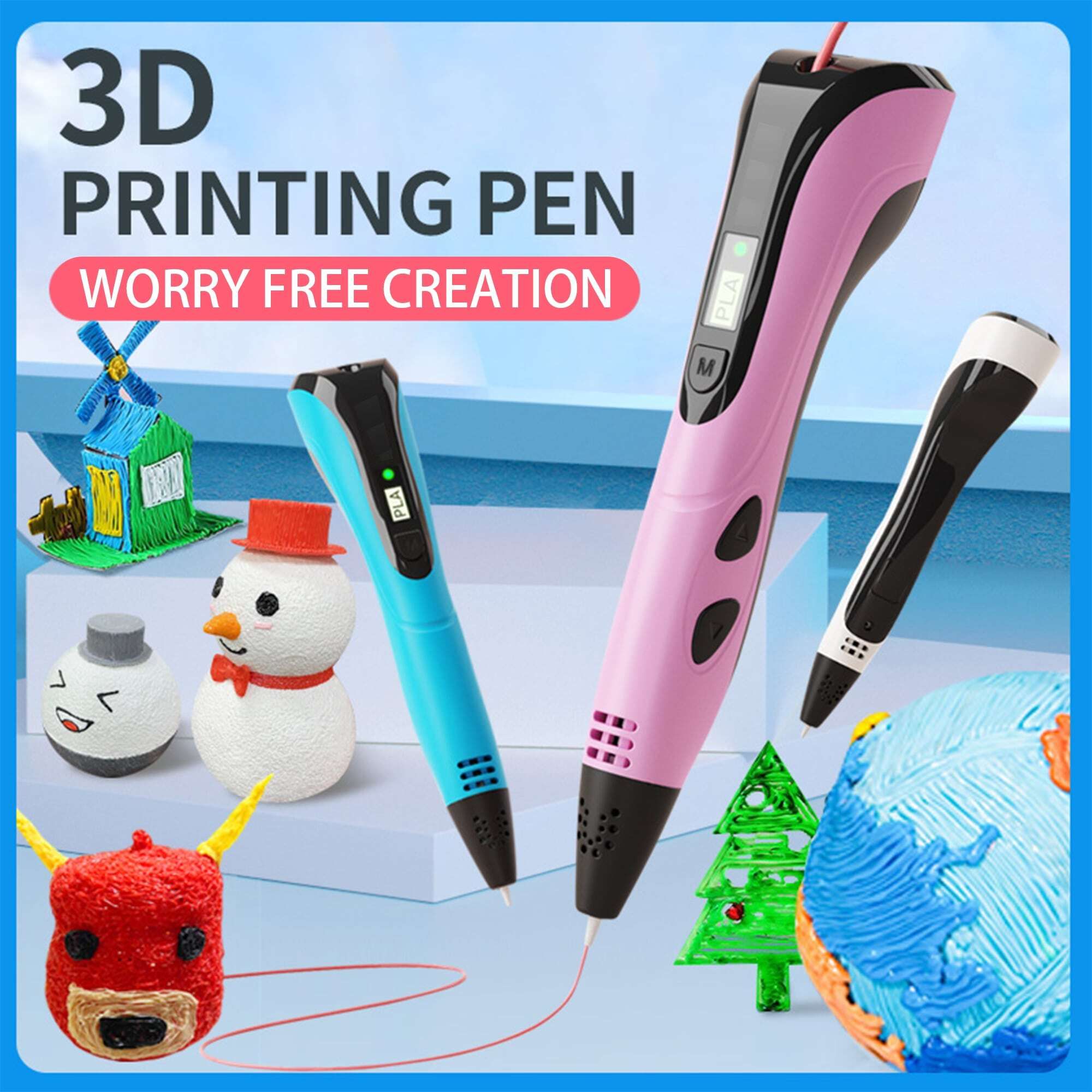 🎁NEW 3D Printing Pen 3d Pen Set for Kids, LCD Display with PLA Filament