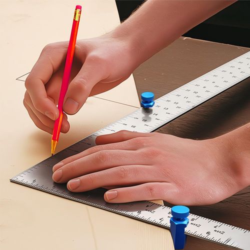 Tall Stair Gauges for Framing Square – Hexagonal Stable Lock with Holder & Hook for Carpentry & Circular Saw