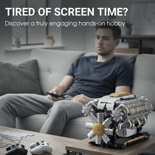 Realistic Mechanical Engine Model Building Set