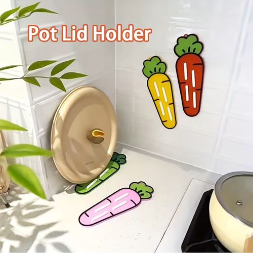 Cute Carrot Pot Lid & Sponge Holder Mat