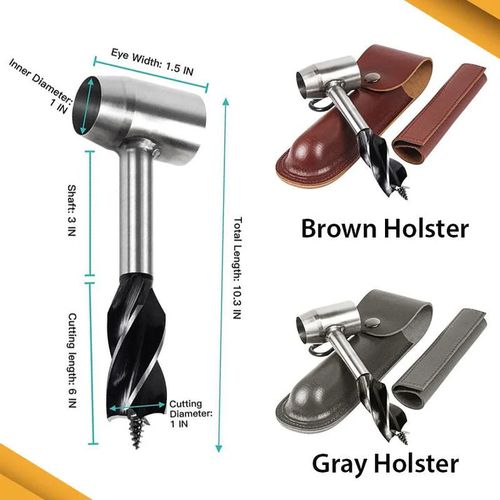 Multipurpose Bushcraft Hand Auger with Holster