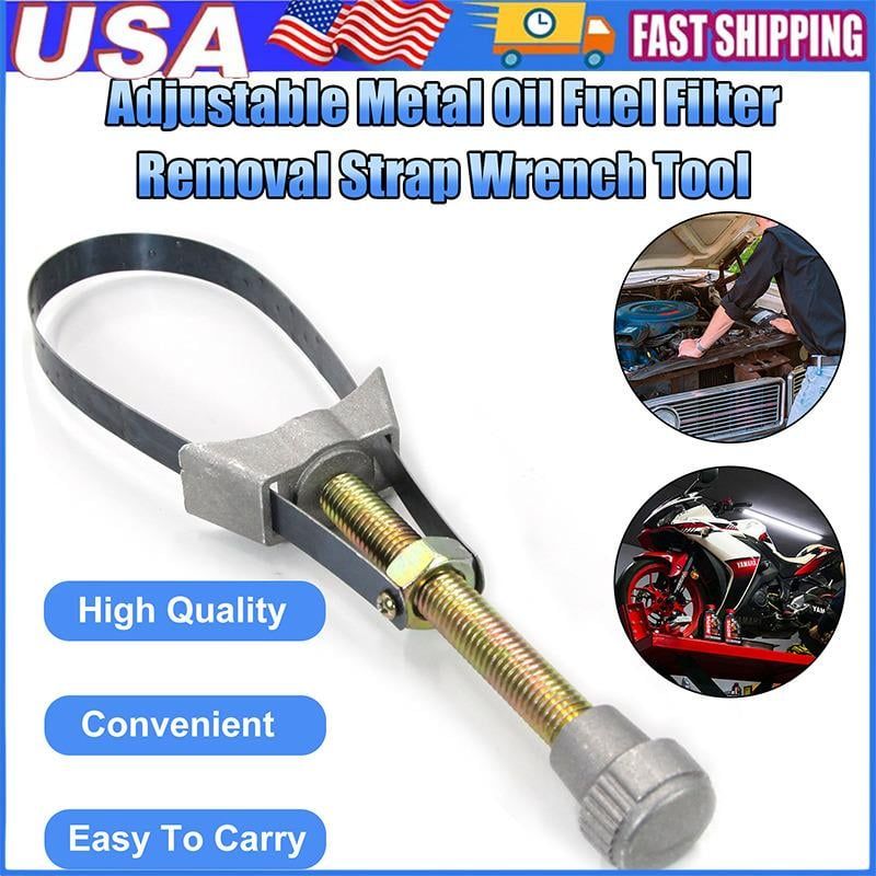 🔥 NEW Auto Car Diameter Adjustable Oil Filter Removal Strap Wrench Tool
