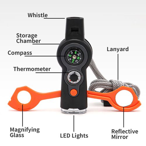 7-in-1 Multi-functional Outdoor Survival Whistle