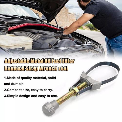Auto Car Diameter Adjustable Oil Filter Removal Strap Wrench Tool
