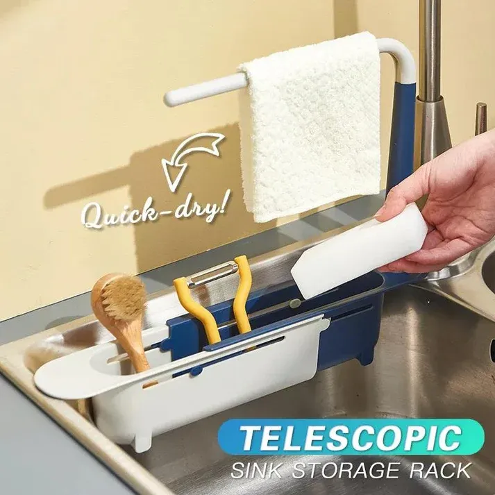 🔥Buy one, get one free🔥  Updated Telescopic Sink Storage Rack