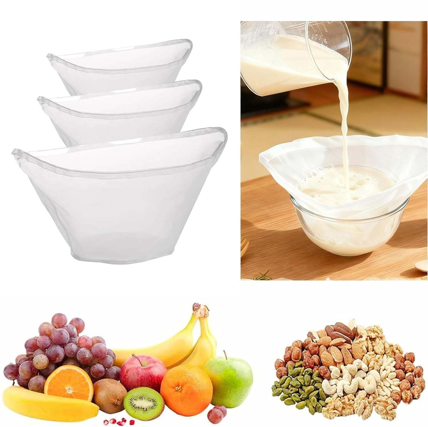 🌿✨ Food-Grade Nylon Filter Bag – Smooth Nut Milks, Juices & Easy Straining