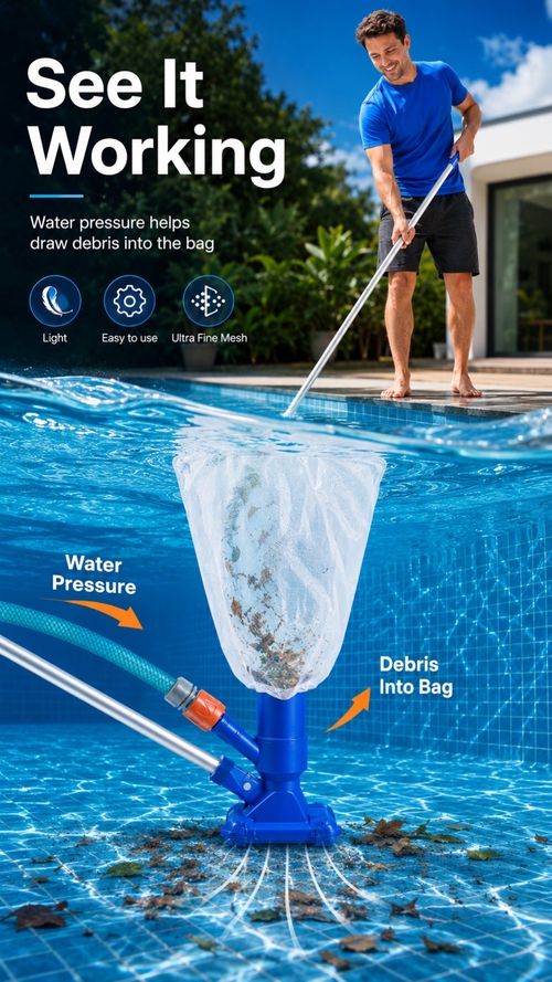 Pool cleaning vacuum set